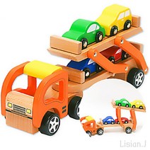 리시안제이 원목 자동차 카 캐리어 아기랑 놀아주기 24개월 아기 장난감
