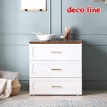 데코라인 코넬 르네 800 다용도 3단 서랍장 DGJ024C, 아이보리:멀바우