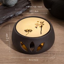 One Leaf Ark 도자 티팟워머 꽃차주전자티워머 티팟 워머 세트, 로 구리 패드 캔들 홀더