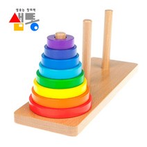 쇼핑오션샘통 하노이탑 칼라8단 하노이의탑 하노이타워 수학교구 샘통교구 하노이타워 원목교구 하노이의탑+dhtustyvld, 해피상품