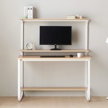 헤이미쉬홈 샘스틸 1인용 고등학생 2단 하이 철제 컴퓨터 책상 1200, 상판) 그레이, 프레임) 블랙