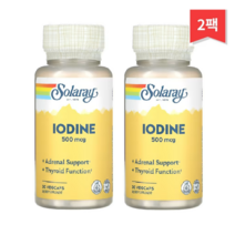 Solaray 요오드화 칼륨 추출 요오드 500mcg 베지 캡슐 30정, 2개