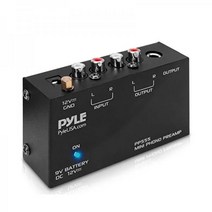 Pyle Phono 턴테이블 프리앰프 - 미니 전자 오디오 스테레오 포노그래프 프리앰프 9V 배터리 칸 별도의 DC 12V 전원 어댑터 RCA 입력 RCA 출력 및 저소음 작동(P