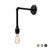 니마 1등 벽등 LED ST64 4W 에디슨램프 포함 파이프 인더스트리얼 조명, 5개, 검정