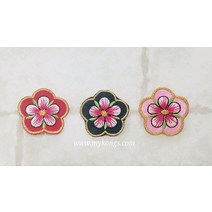 무궁화 자수와펜/배씨머리핀재료/상품권봉투 포장장식, 레드
