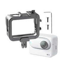 액션 포드 메탈 프레임 듀얼 콜드 슈 어댑터 마운트 케이지 Go 3 Insta360 3 카메라, 한개옵션0