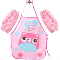 어린이집워싱앞치마 조끼형앞치마 칼하트앞치마 누빔앞치마 편안한 전체 앞치마 소매 레스토랑 턱받이 주방 1 PCS 만화 모양 식당 액세서리 방수, [01] owl