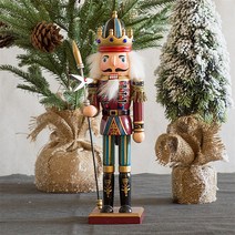 AOHAO 30CM 호두까기 인형 병정 나무 빈티지 장식품, 창