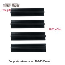 4pcs v 슬롯 알루미늄 프로파일 블랙 유럽 표준 압출 프레임 100mm-1200mm cnc 3d 프린터 부품 용 알루마이트 선형, 1200mm