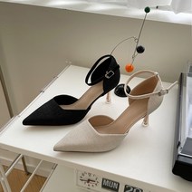 구두모모 발목 스트랩 스틸레토 하이힐 (7cm)