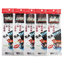 고등어 열기 볼락 메가리 전갱이 카드채비 10본 바다낚시 채비, 1개