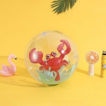 유니콘 홍학 플라밍고 꽃게 수박 반짝이 비치볼 투명 과일, 꽃게cm