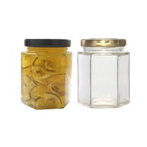 [유리병] 육각180 1개 180ml, 우드무늬마개