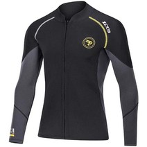 프리다이빙슈트 웻슈트 웻수트 Wetsuit Top 남성용 1.5mm 네오프렌 잠수복 재킷 전면 지퍼 긴소매 수영, 01 블랙._06 Large