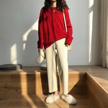 WAWAMOM(특허브랜드) 빅사이즈 여성 추동 골지 배기팬츠 여자 일자 통바지 배기 똥싼바지 BDA25t