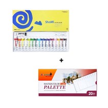 신한 샤미 수채화 물감 18색 세트 + 수채화 파레트 20칸 A20, 18색수채화물감 + 파레트 20칸 A20
