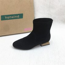 여성니트부츠 여성 겨울 워커 기모앵클 통굽 가죽 부츠 024