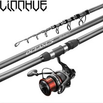 원투 낚시 초보 낚시대 릴 미니 세트 장어 망둥어 입문 마트 Linnhue 로드 콤보 2.4m-5.4m 스피닝로드 롱 샷 탄소 섬유 섹션 5-8 오션로드 pesca es9000, 3.9m 및 es9000