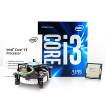(INTEL) 코어6세대 i36100 정품박스 (스카이레이크/3.7GHz/3MB/쿨러포함) 스카이레이크/코어/세대/정품박스/쿨러포함, 단일 모델명/품번