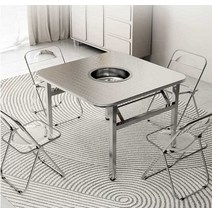 불판테이블 원형 사각형 업소용 고기집 4인용 바비큐, 1.2x0.6m 사각형 테이블 (양각)세트2