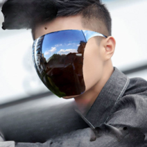 썬 스크린 마스크 고글 UV 풀페이스 사이클링 햇빛 보호, 점근적 회색(선크림 및 김서림 방지)