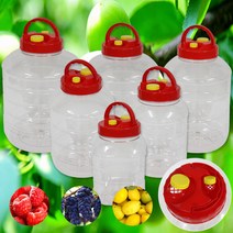 숨쉬는 PET 과실주병/담금주병 매실병 페트병 매실통, 01-8L(사각)