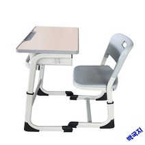 책걸상 강의실 공부방 1인용 학원 책상 초등학교 교실 의자 중학교 일체형 독서실, 회색 리프트 세트(60×40)