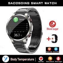 남자 여자 남녀 공용 스마트 워치 시계 밴드 스포츠 ECG PPG 심장 박동 산소 피트니스 트래커, [05] silvery white
