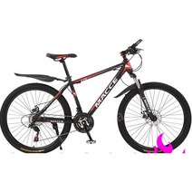 입문용 자전거 mtb 29인치 30인치 티타늄 저렴한 광폭 엠티비 바퀴큰 산악용 청소년 중학생, 27 속도, 24인치, I 스포크 휠 - 블랙 레드