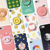 케이스농장 아이폰12 케이스 그립톡 세트 슬림하드 투명 젤리