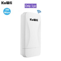 무선 라우터 KuWfi 야외 와이파이 라우터 CPE 브리지 장거리 확장기 무선 AP 리피터 지원 24V 번개 보호, 01 White-one pc_02 US PLUG