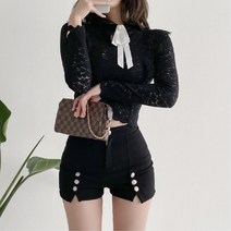 유니폼 크롭 럭셔리 레이스 블라우스 출근룩 데일리룩 여름셔츠 여친룩 직장인 대학생