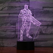 오버워치 3D 아크릴 스탠드 무드등 만들기 LED DIY 조명 취침등 집들이 선물, 블랙 7색 터치, 467 솔저76