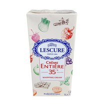 레스큐어 휘핑크림 1L 무가당 생크림 동물성 케이크만들기 홈베이킹 베이킹재료 아이스박스포함, 1개