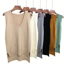 밍크 조끼 퍼 베스트 넥 니트 스웨터 어 스타일 민소매 재킷 민소매 느슨한 소프트