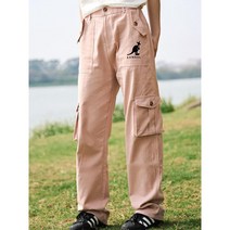 캉 골 카고 팬츠 아메리칸 바지 루즈 레그 코에드 여러 개의 포켓