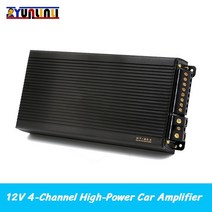 PUZU LVPIN DSP 카오디오 바이크 오토바이앰프 해양보트 12V 4 채널 자동차 파워 앰프 1600W 고출력 서브 우퍼 스테레오 디지털 알루미늄 쉘