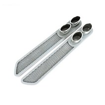 1 쌍 범용 자동차 자동차 거짓 벤트 인후 아가미 환기 스티커 공기 흡입 흐름 후드 벤트 머드 가드 스티커, 회색