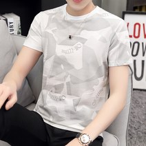 KORELAN 여름 반팔 티셔츠 남성 트렌드 힙합 개성 한글 티셔츠 남성 반팔 루즈핏 블라우스 S