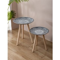 커먼 테이블 라운드 테이블 미니멀라이프, 조립하기해바라기로 만든 오래된 회색과 흰색