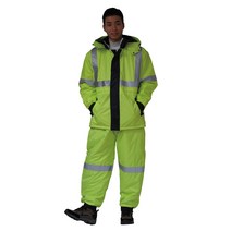 AJ-3004 방수방한복 하의 방수 발수 방풍처리 냉동창고 산업현장 도로공사 안전작업 오토바이 아진, AJ-3004-3XL(110), 연두형광(하의)