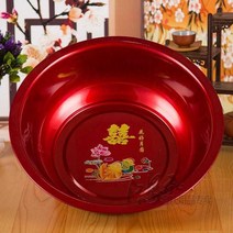 세수대 축하용 대야 용품 결혼기념일 신부 혼수 레드 대집보 시집가다 완전무결 기쁘다 1739292086, 38cm 와인레드 원앙새