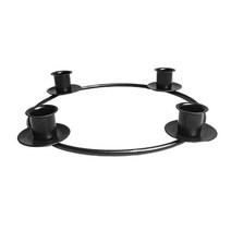 라운드 테이퍼 캔들 홀더 크리스마스 강림절 촛대 캔들 홀더 장식 웨딩 파티, 철, 검은 색