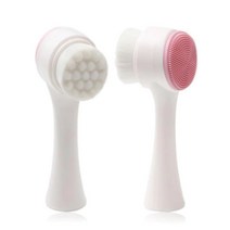 세안 세수 모공 피지 양면 브러쉬 클렌징 블랙헤드 페이스 저자극 거품 핑크색상, 브러쉬 핑크 -1개