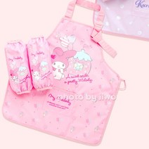 마이멜로디 핑크 앞치마 팔토시 미술놀이 가성비좋은 옷더럽혀짐 유아용