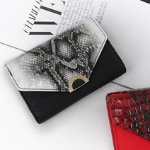 플레져박스 여성용 중지갑 샬롯뱀피중지갑(LF033)