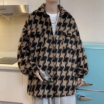 남성 간절기 하운드 체크 자켓 아우터 남자 캐주얼 유니크 재킷 20대 30대 디자인 코디