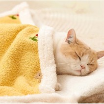 포근포근 반려동물 이중 극세사 덤블링 담요 고양이 안식처 이불, 옐로우