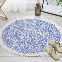 BEST 북유럽풍 에스닉 러그(92cm) 침실 인테리어 원형카페트 거실카페트 놀이방 태슬카페트, 쿠팡 본상품선택