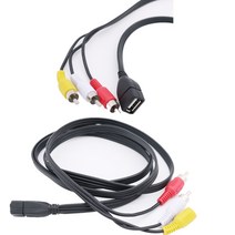 1pc USB 2.0 A Female to 3 RCA Male 라인 로터스 어댑터 케이블 AV PC TV 오디오 비디오 코드 세트-탑 박스 리드 5 피트, [01] Black, [01] 1.5m